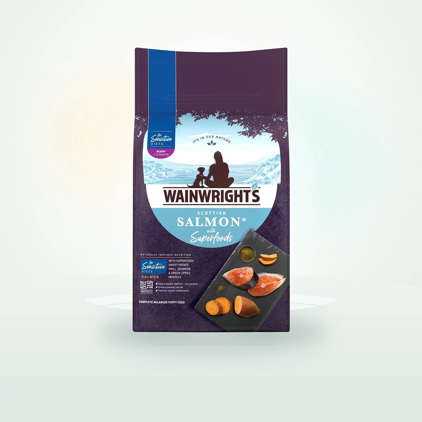 Wainwright's Sensitive Puppy Dry Dog Food Salmon with Superfoods